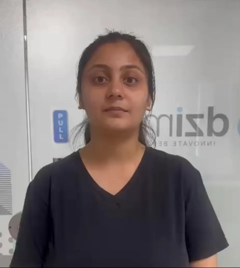 A Dzimark student at the Dzimark office in Mohali